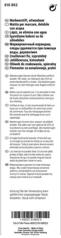 Krejčovská křída bílá v zelemé tužce (1 ks) PRYM Love-1