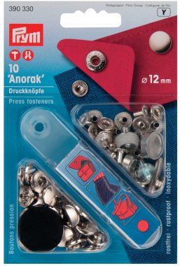 druk stiskací Anorak 12mm stříbrný 10ks