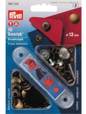 druk stiskací Anorak 12mm staromosaz 10ks