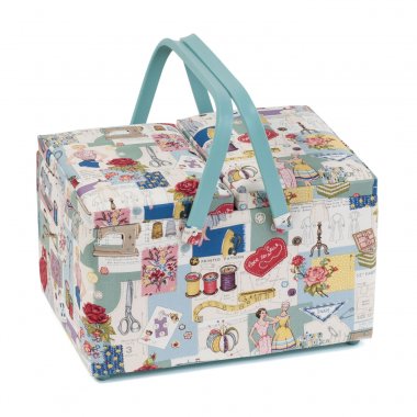 košík na šicí potřeby RETRO 31x20x21cm