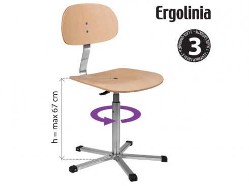 průmyslová otočná židle dřevěná Ergolinia 10004