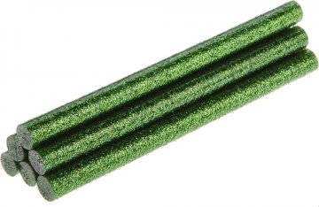 tavná tyčka zelené třpytky 8x100mm - 6ks