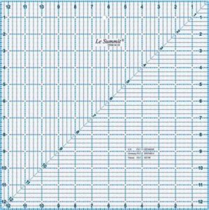 patchworkové pravítko - čtverec 12,5x12,5 palců modročerné rysky