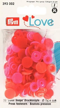 plastové druky PRYM LOVE MIX červené