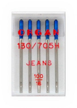 jehla 130/705H Jeans 100 5ks Organ